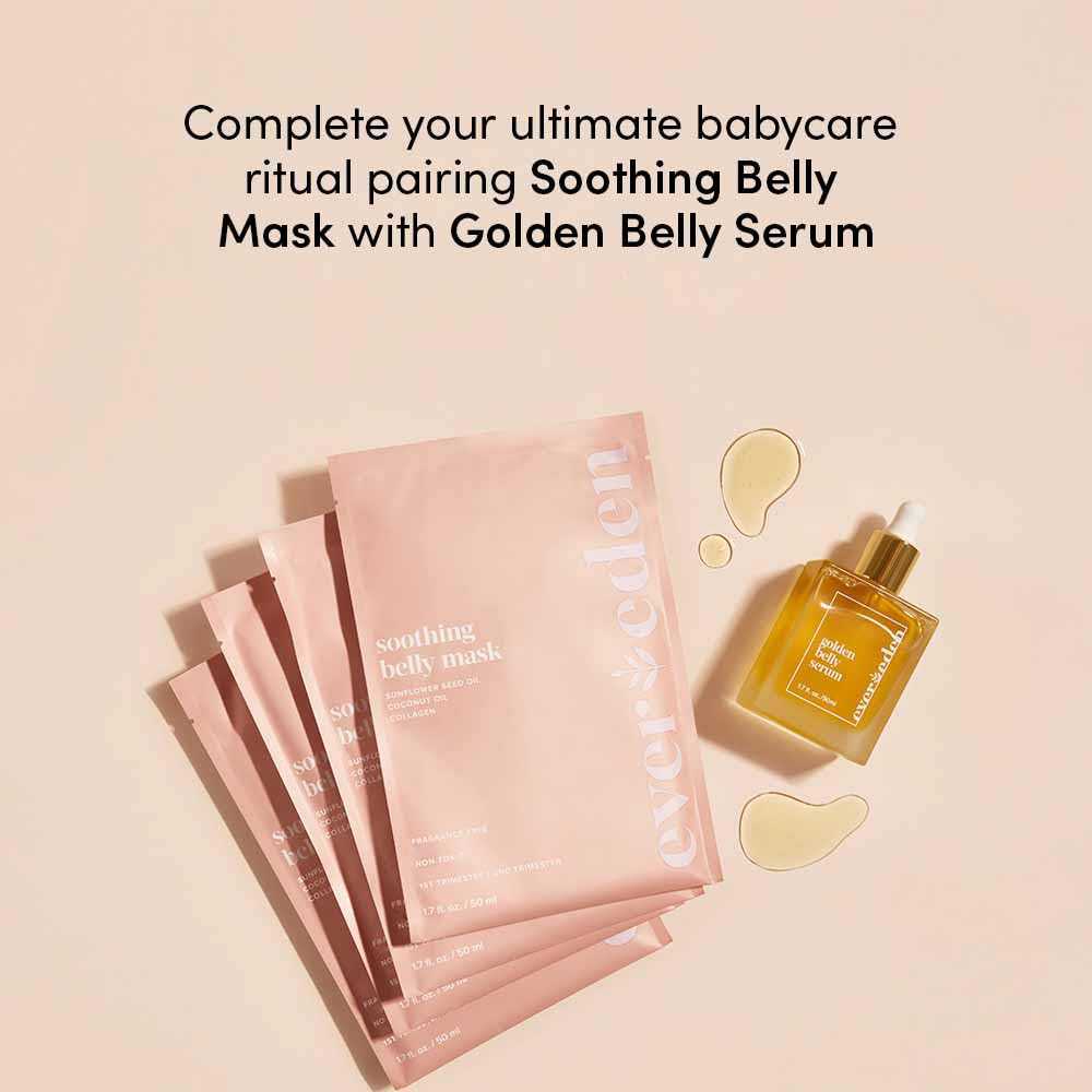 Evereden Masque Ventre intégré au rituel soin avec produits complémentaires.