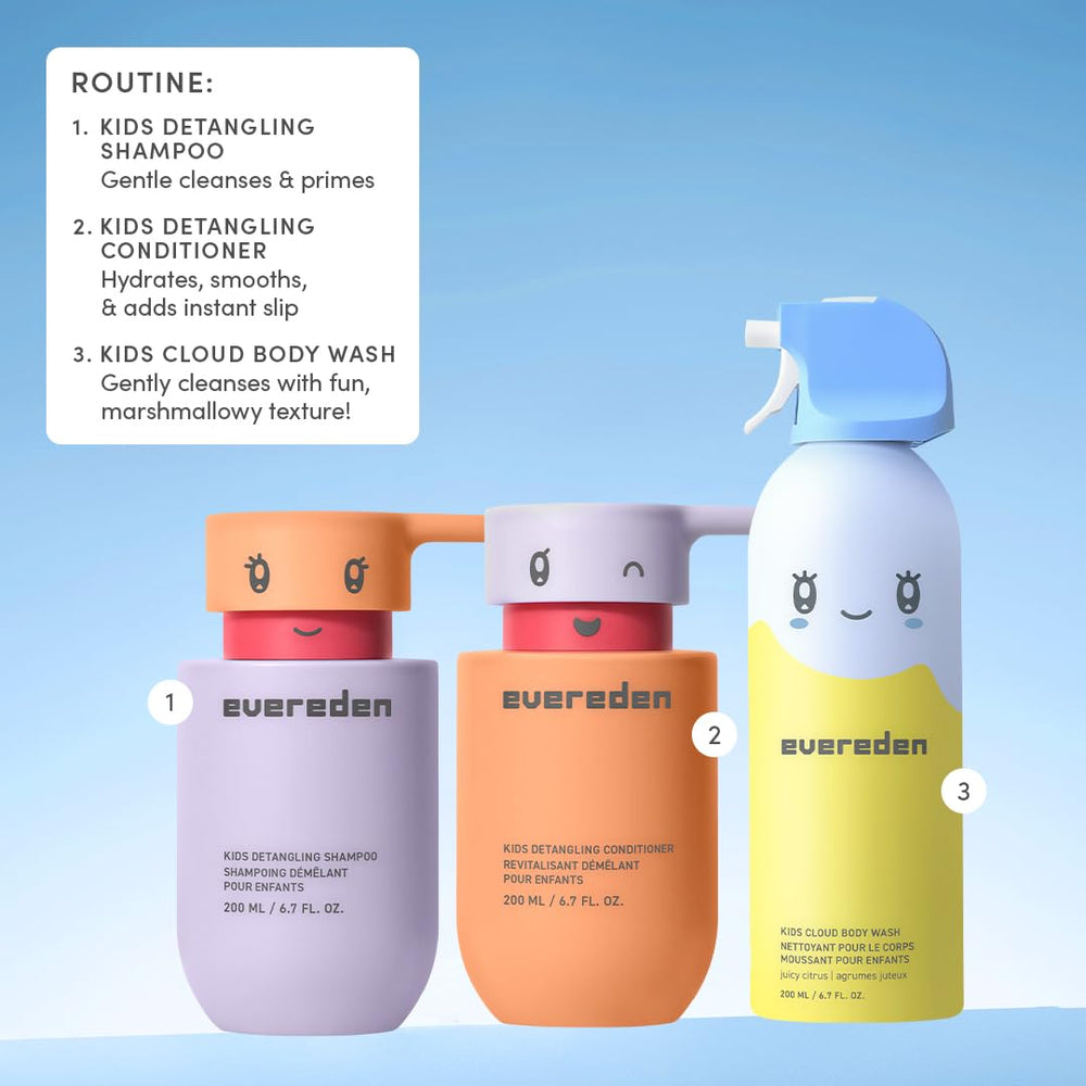 Evereden utilisation quotidienne: routine douche douce et adaptée aux enfants.