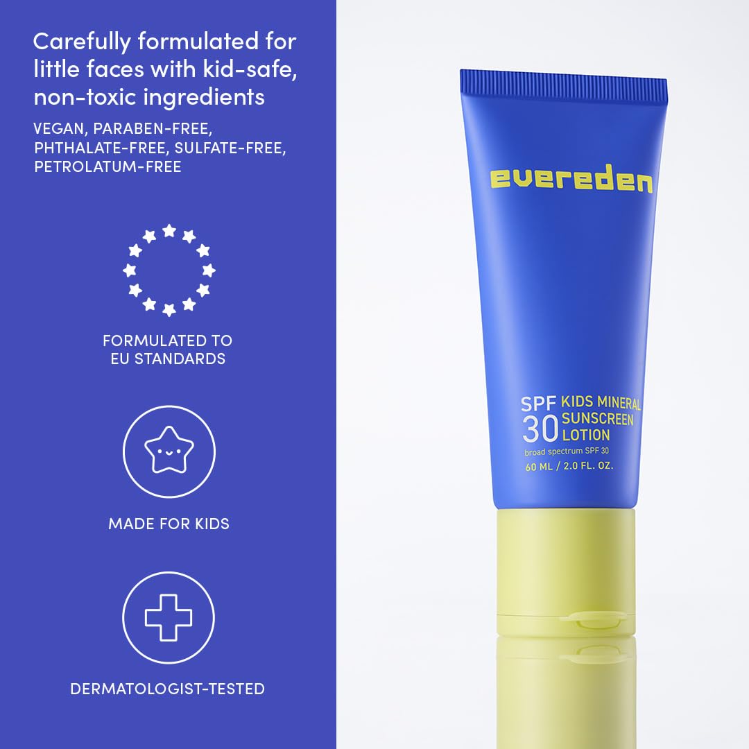Evereden protection solaire minéral SPF30 melon: protection quotidienne pour les jeunes peaux.