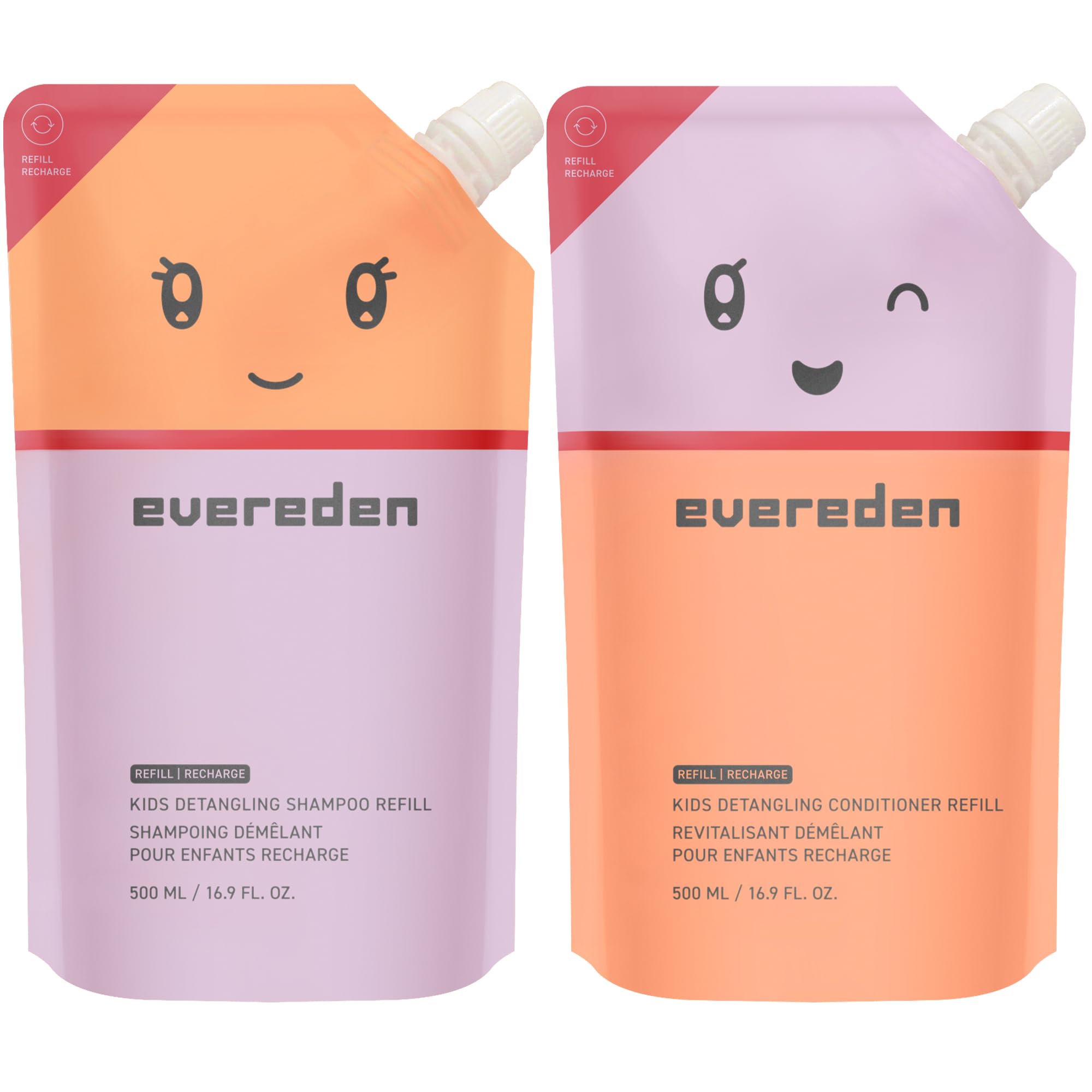 Evereden set cheveux enfants recharge: démêlage facile et hydratation.