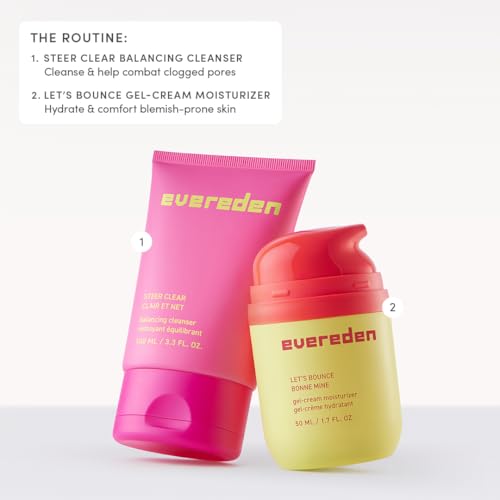Evereden Steer Clear Jelly Cleanser with Balance Up Toner Pads promo scene.