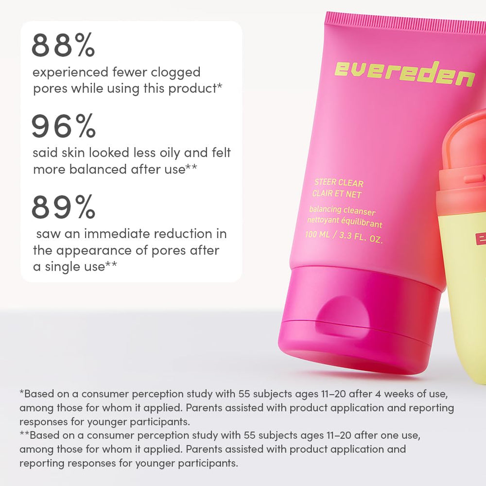 Evereden Steer Clear Jelly Cleanser drops on hand before cleansing.