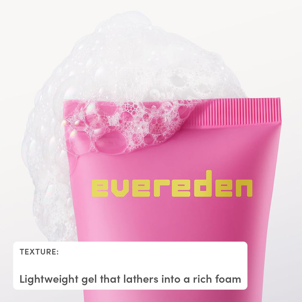 Evereden Steer Clear Jelly Cleanser in a teen skincare routine shot.
