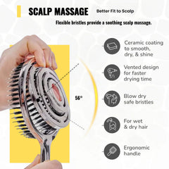 Everetched design double couche apaise le cuir chevelu pendant le brushing.
