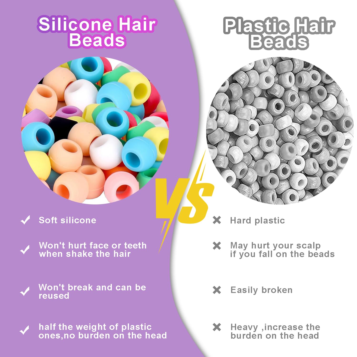 Everfunny elastiques cheveux 50 pièces, faciles à utiliser pour maintenir les motifs.