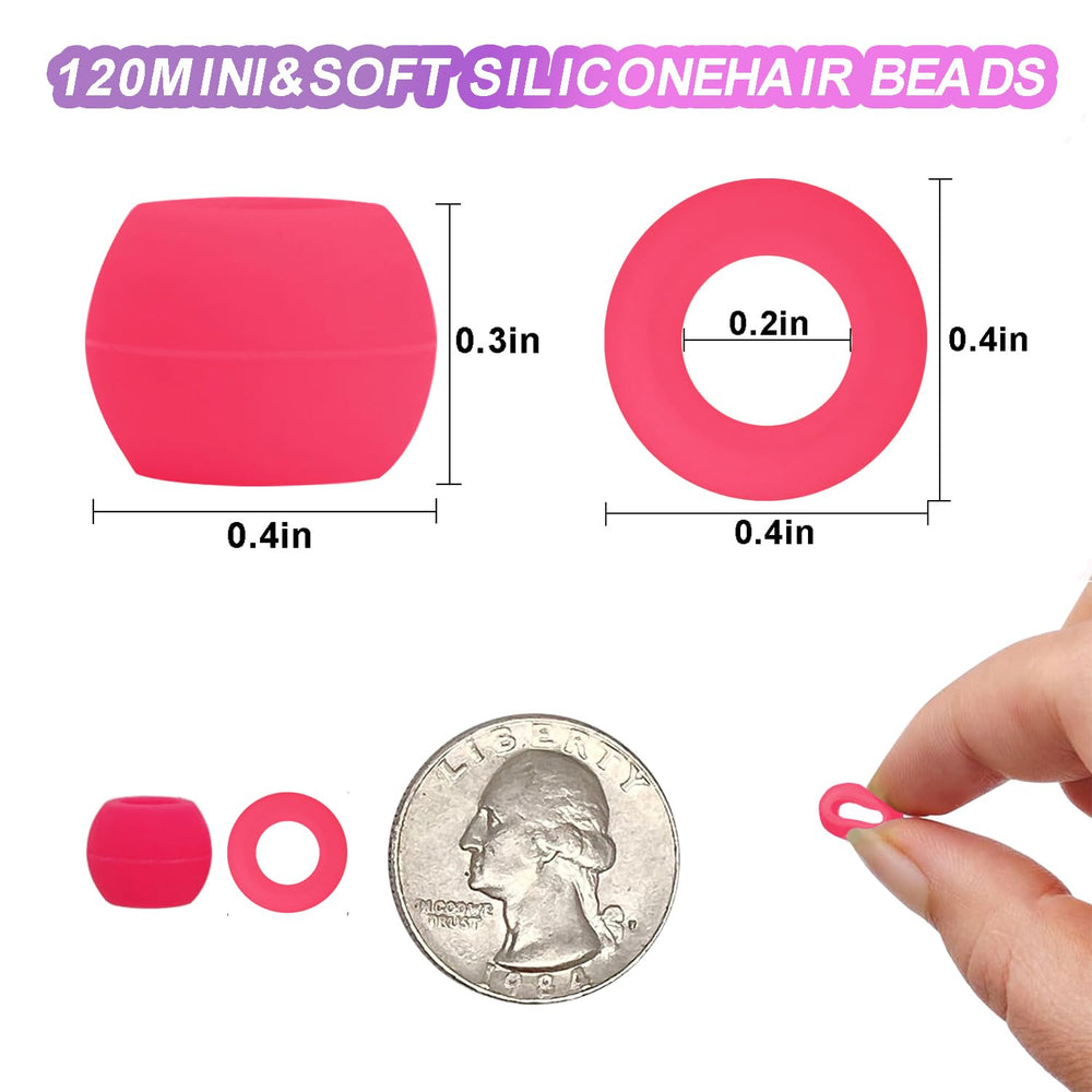 Everfunny perles silicone cheveux multicolores, embellissent les coiffures tout en restant souples.