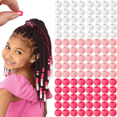 Everfunny perles silicone cheveux rose pastel, douceur et sécurité pour petites tresses.