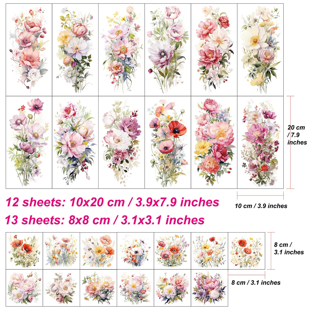 Everjoy tatouage fleurs aquarelle petites, détails délicats et retrait facile.