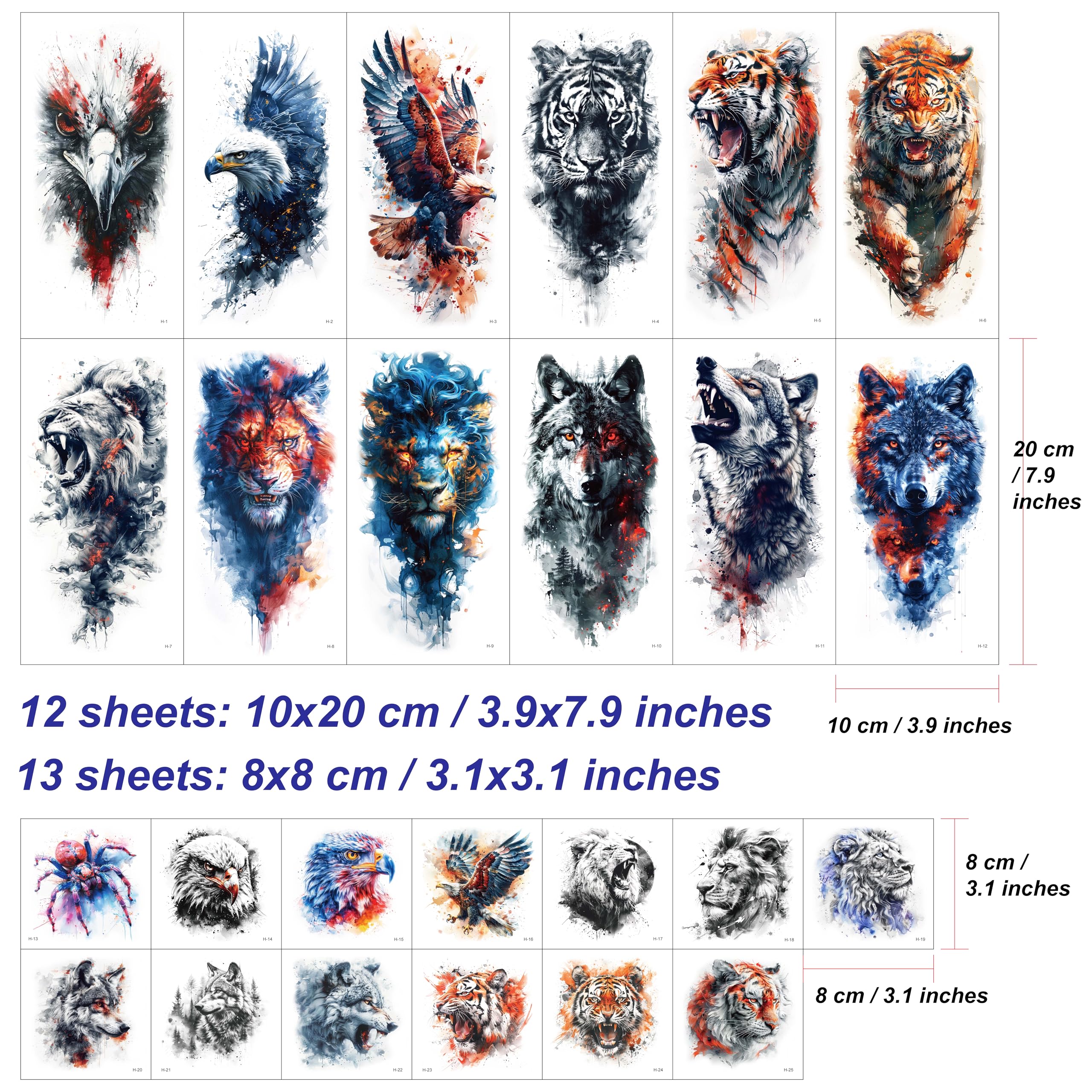 Everjoy tatouage temporaire lion – motif imposant, prêt pour soirée ou vacances.