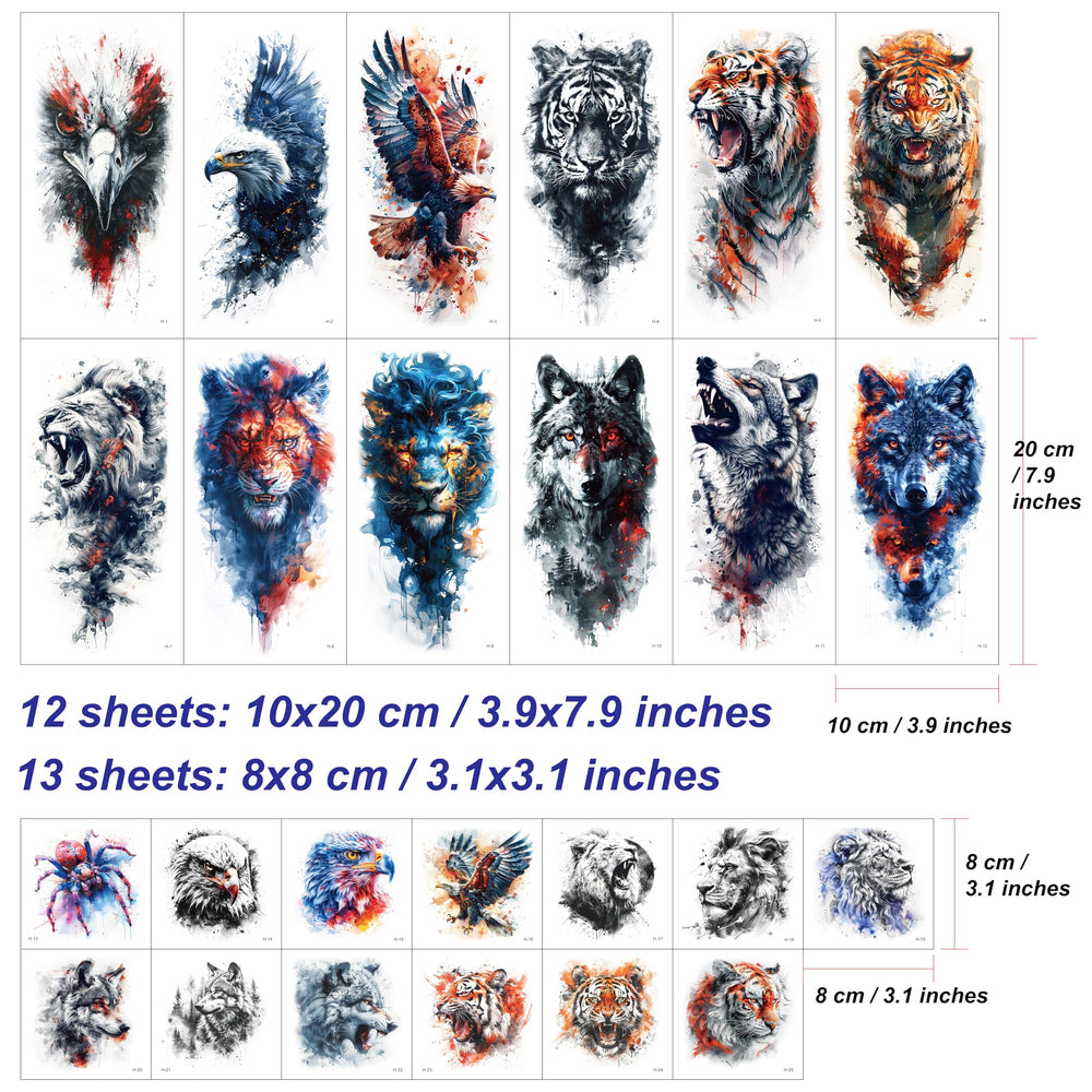 Everjoy tatouage temporaire lion – motif imposant, prêt pour soirée ou vacances.