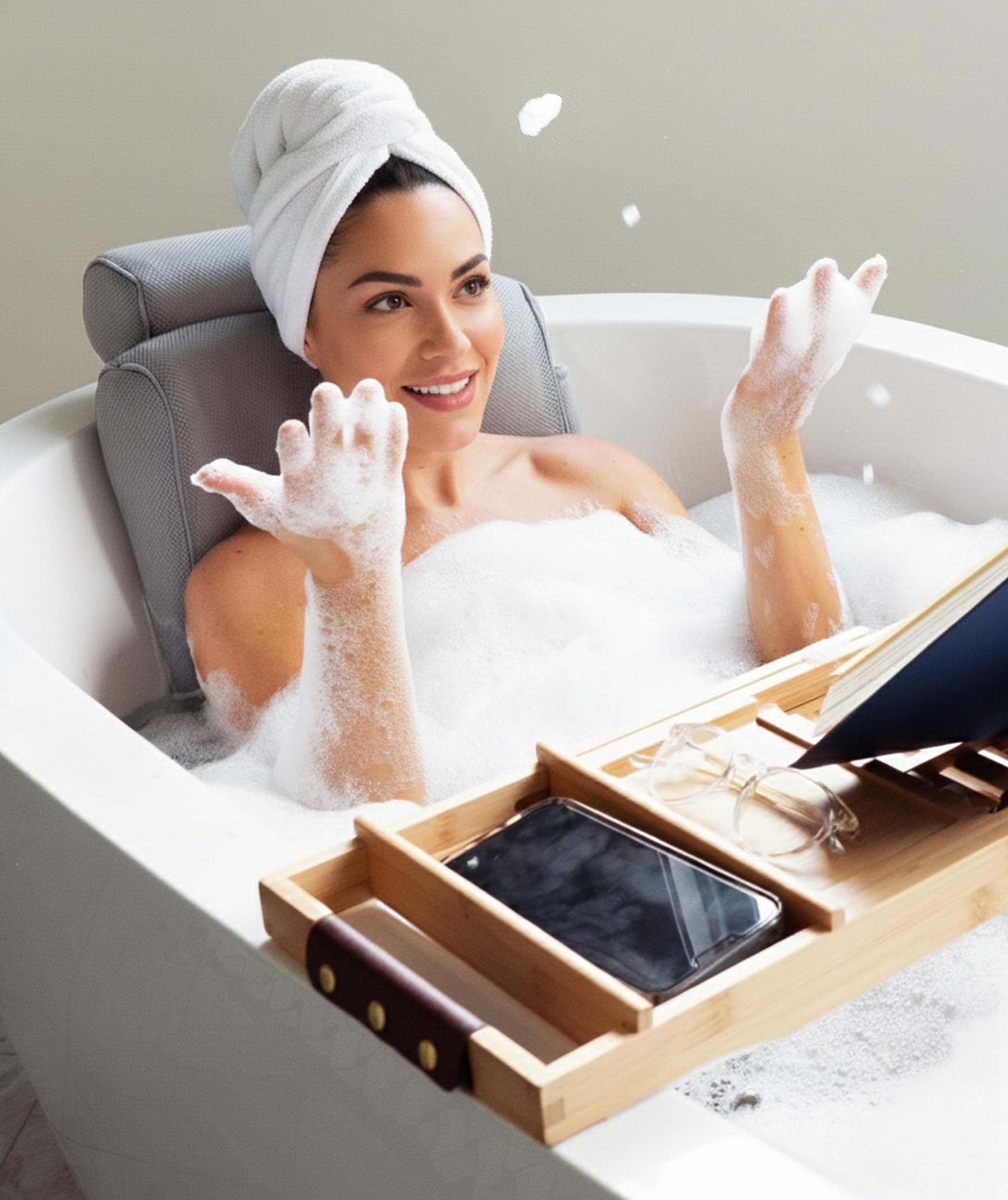 Everlasting Comfort oreiller-baignoire design-luxe gris