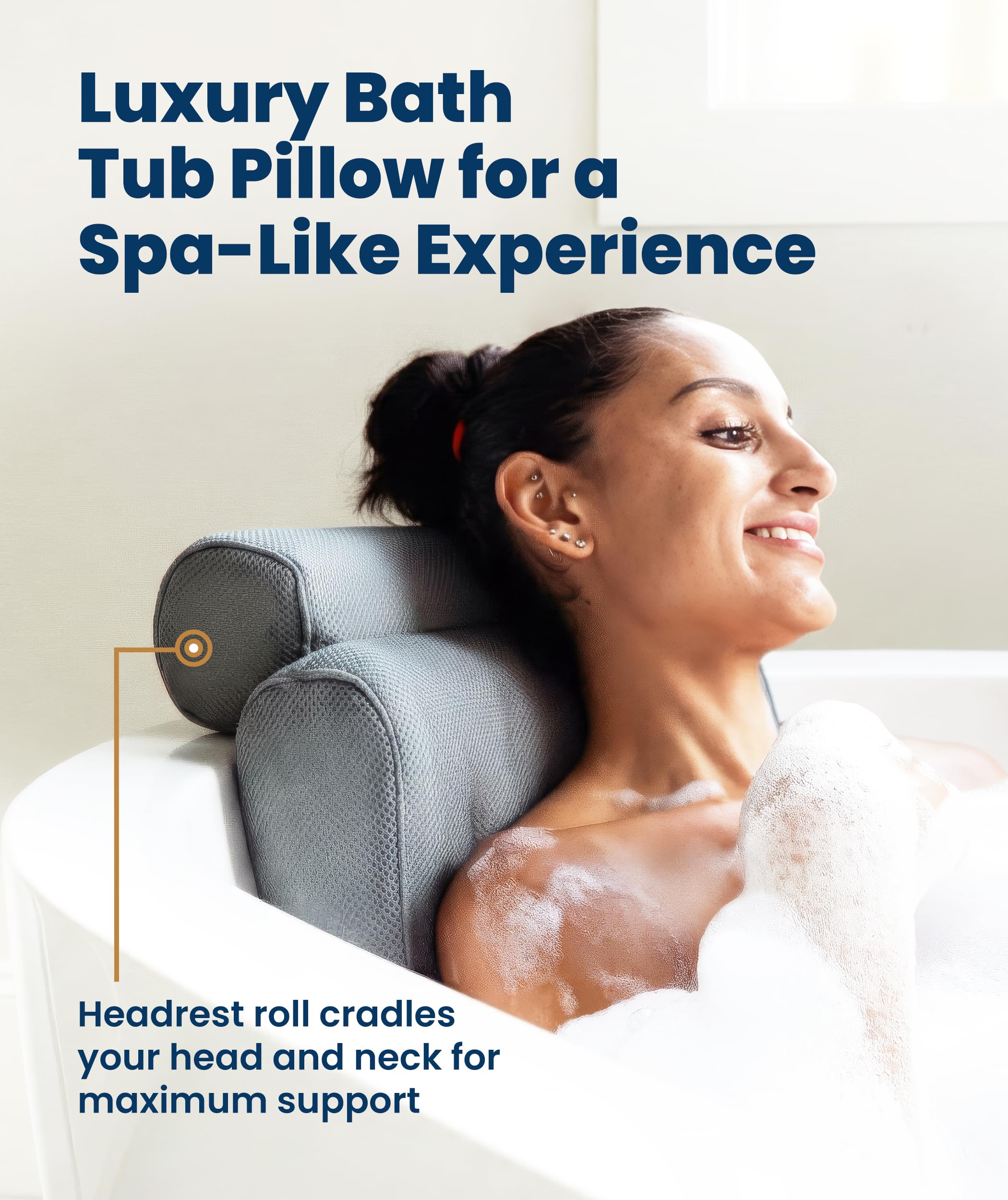 Everlasting Comfort oreiller-baignoire avec soutien-cou pour détente