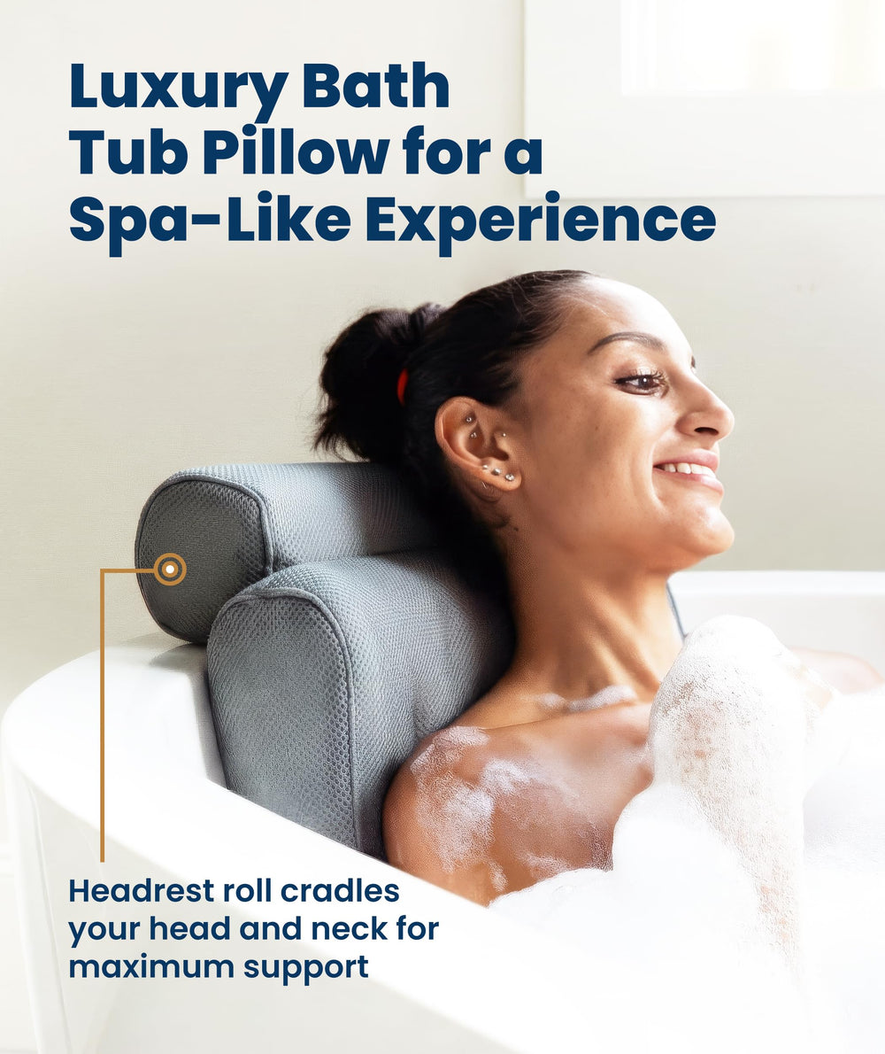 Everlasting Comfort oreiller-baignoire avec soutien-cou pour détente