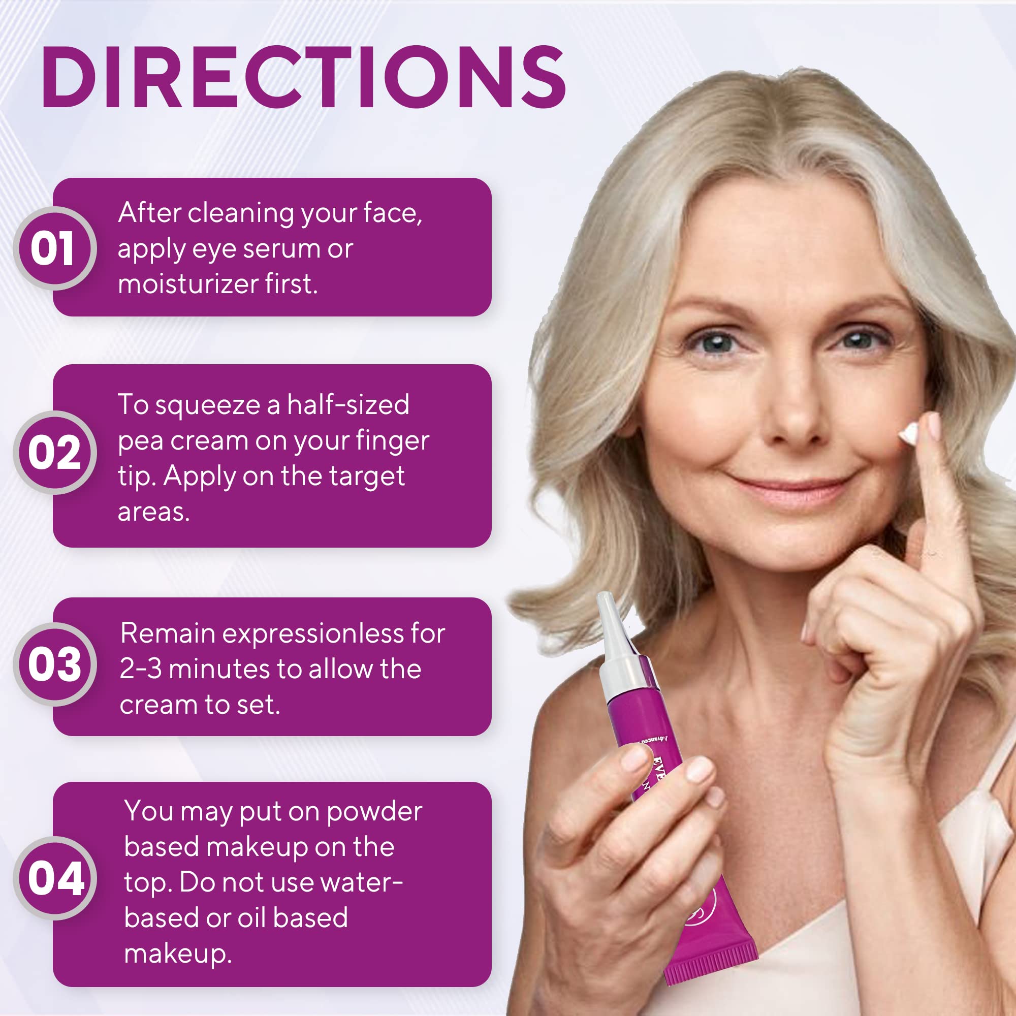 Everliving Skin Crème Yeux teinte neutre sans residu blanc.