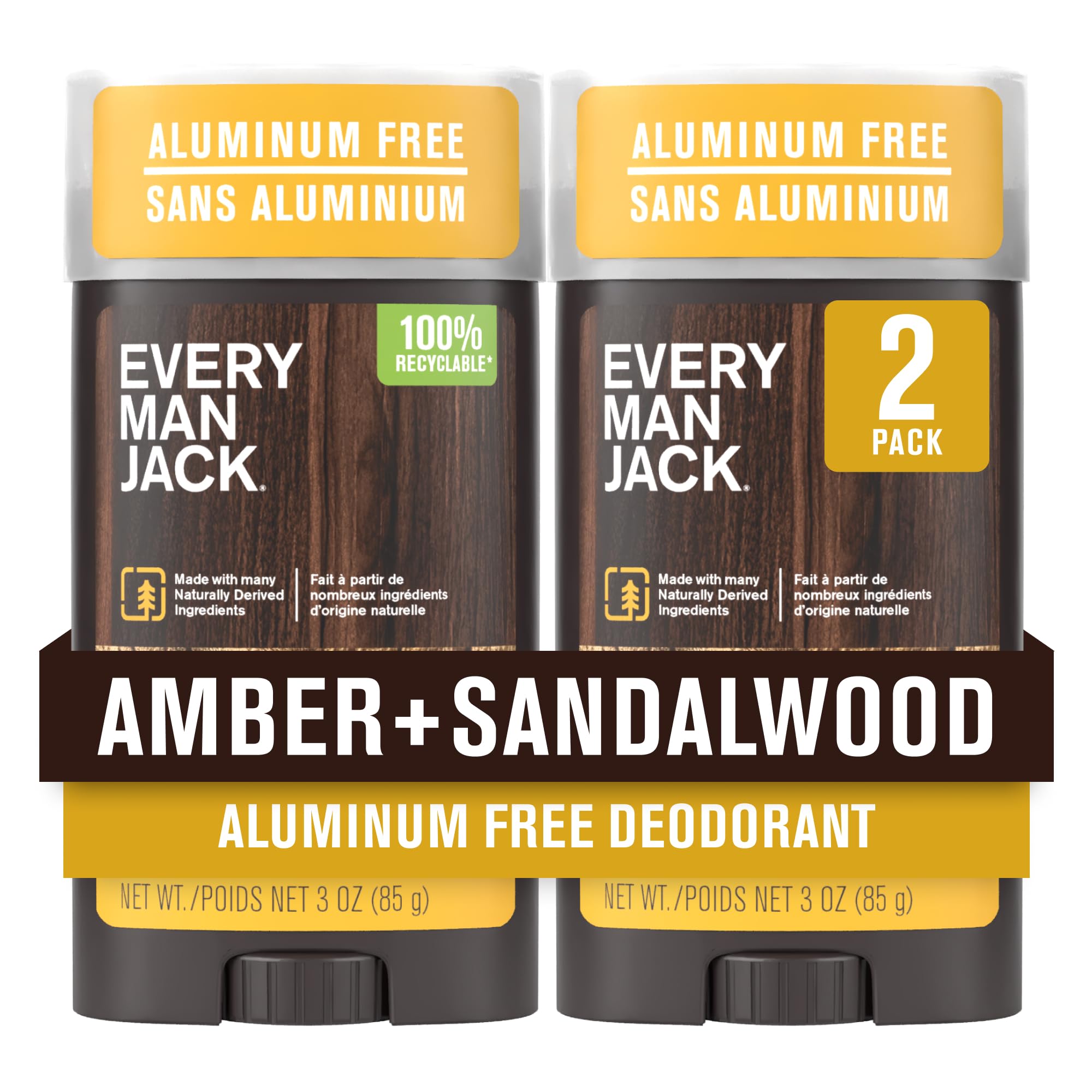 Every Man Jack Ambre et Bois de Santal, bouteille 3 oz prête à l'emploi.