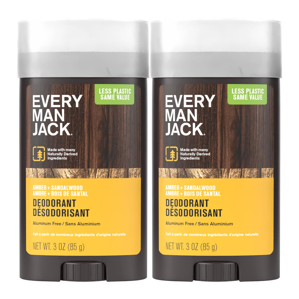 Ingrédients naturels présents dans Every Man Jack Ambre et Bois de Santal.