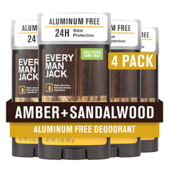 Every Man Jack Amber + Sandalwood déodorant : bouteille élégante pour une fraîcheur durable.