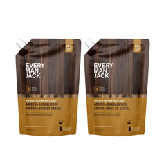 Every Man Jack Ambre et Santal – emballage refill pratique pour réduire les déchets