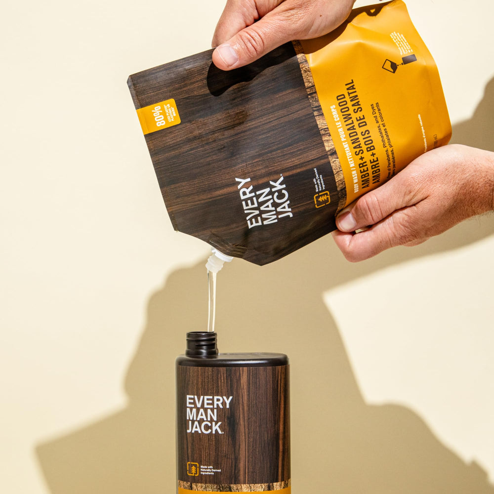 Finition vétiver dans la fragrance Ambre et Santal de Every Man Jack