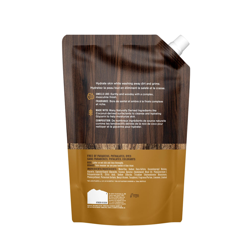 Engagement durable Every Man Jack Ambre et Santal – emballage réduit