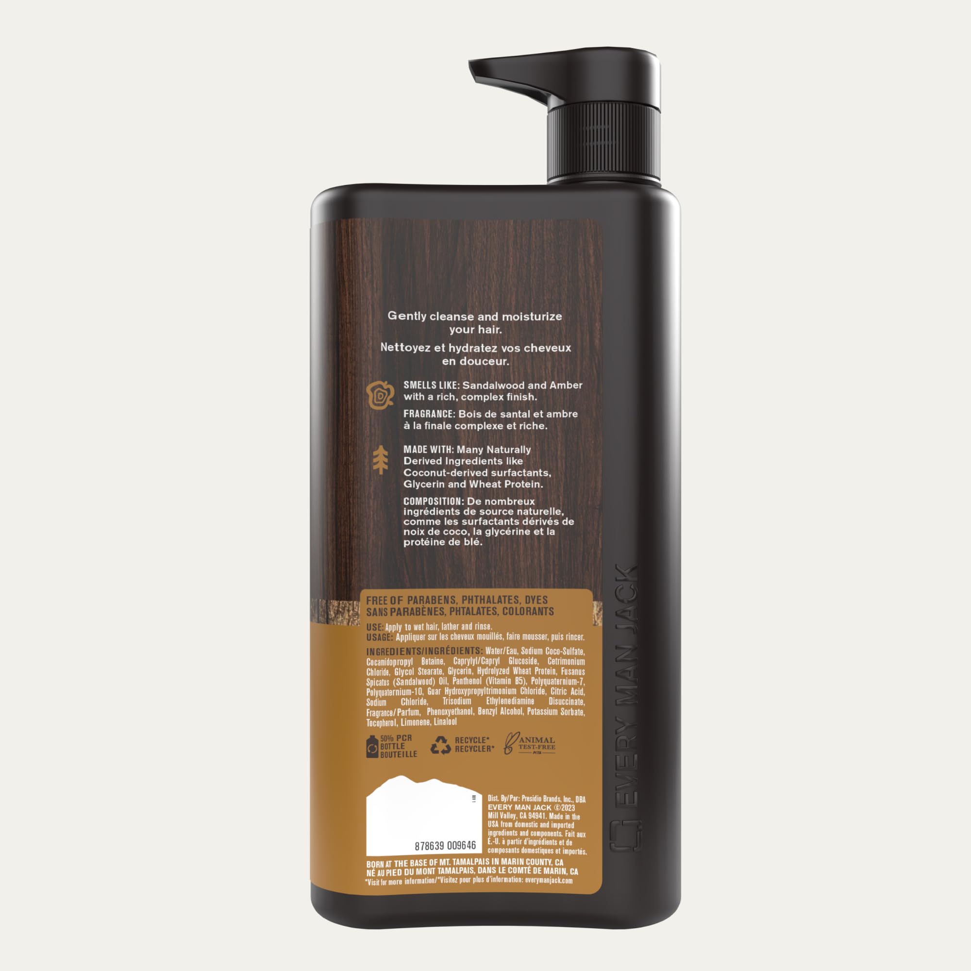 Every Man Jack Ambre Santal – parfum cohérent pour toute la routine masculine.