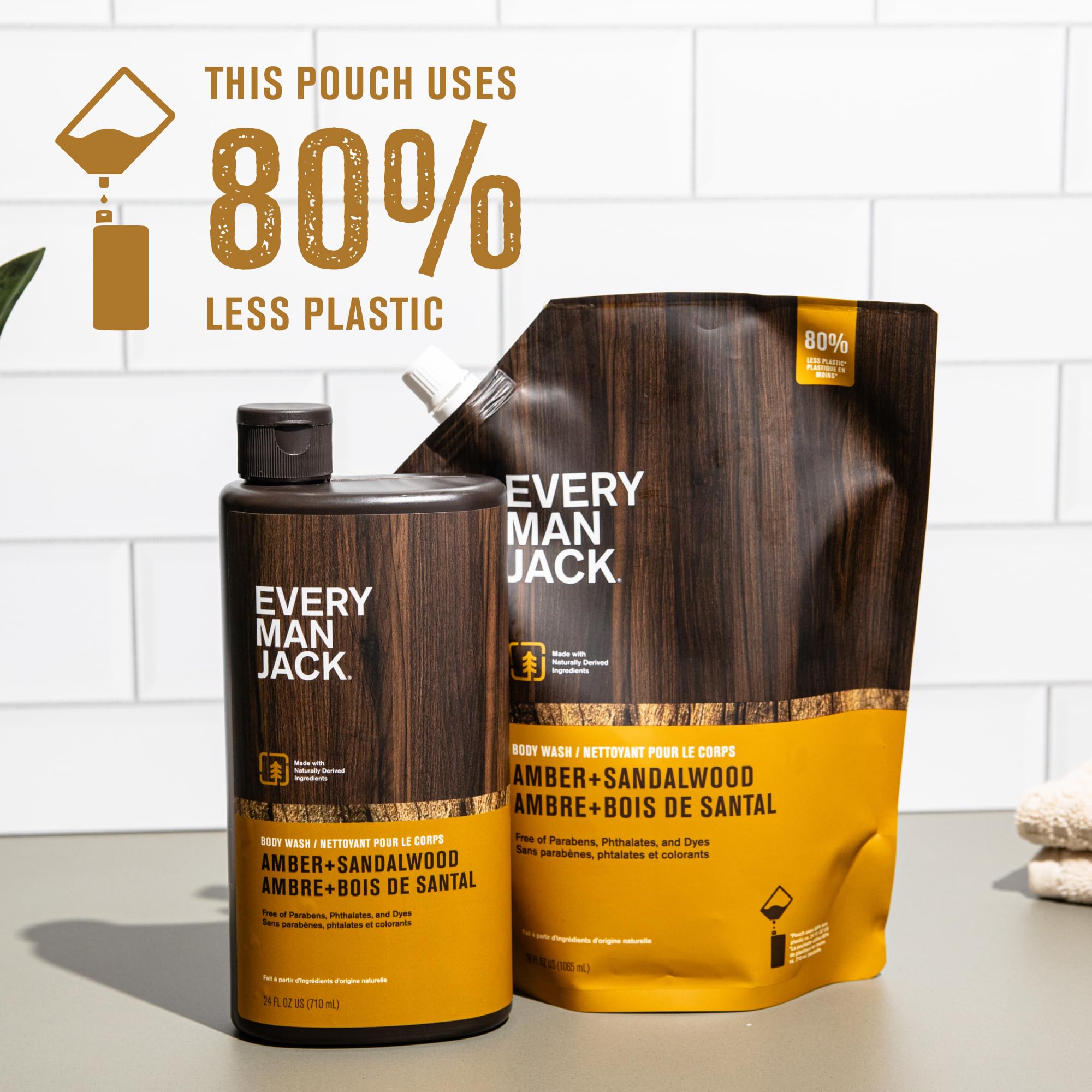 Texture crème légère Every Man Jack Ambre et Santal pour douche agréable