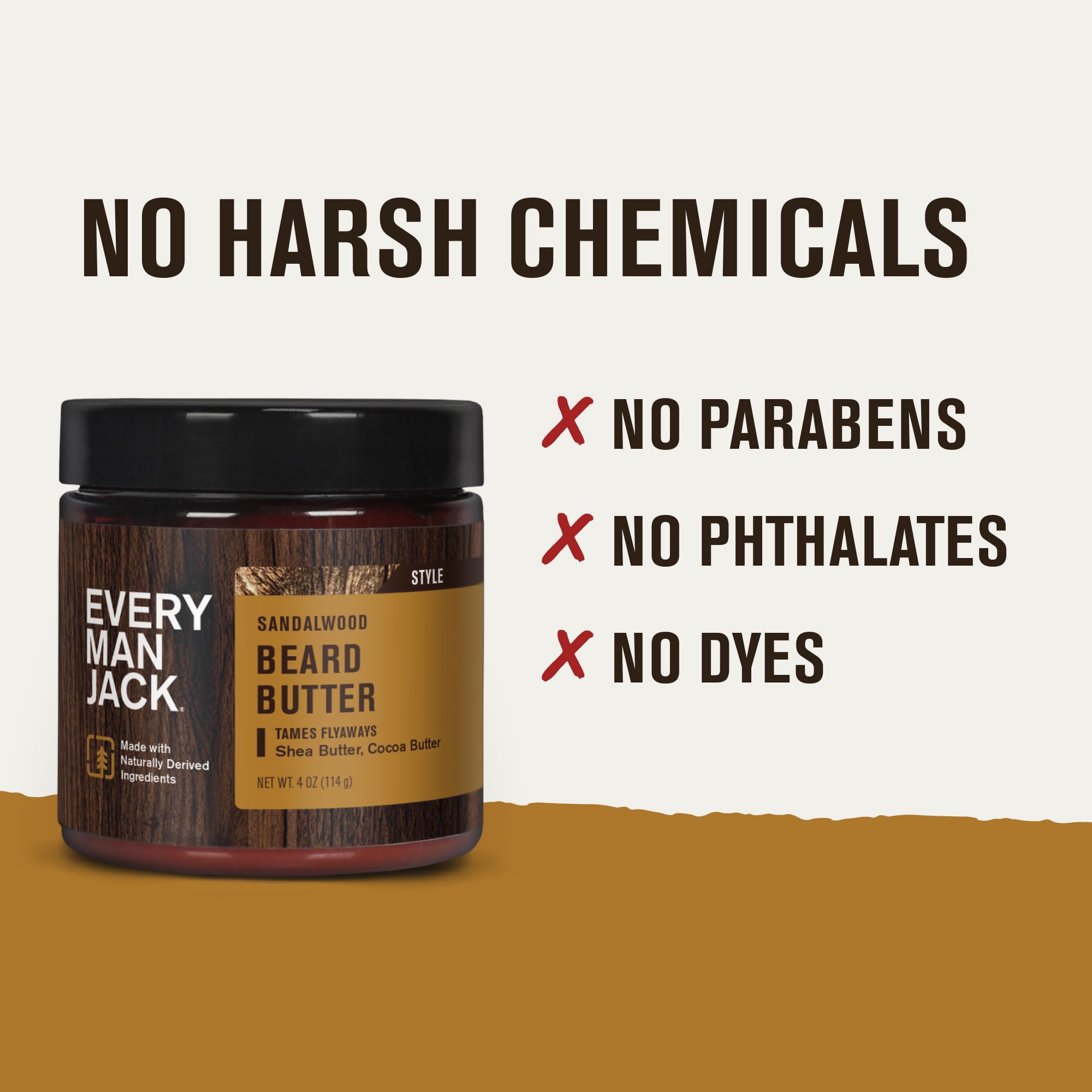 Every Man Jack Beard Butter, texture riche, facilite le démêlage et donne un fini soyeux.