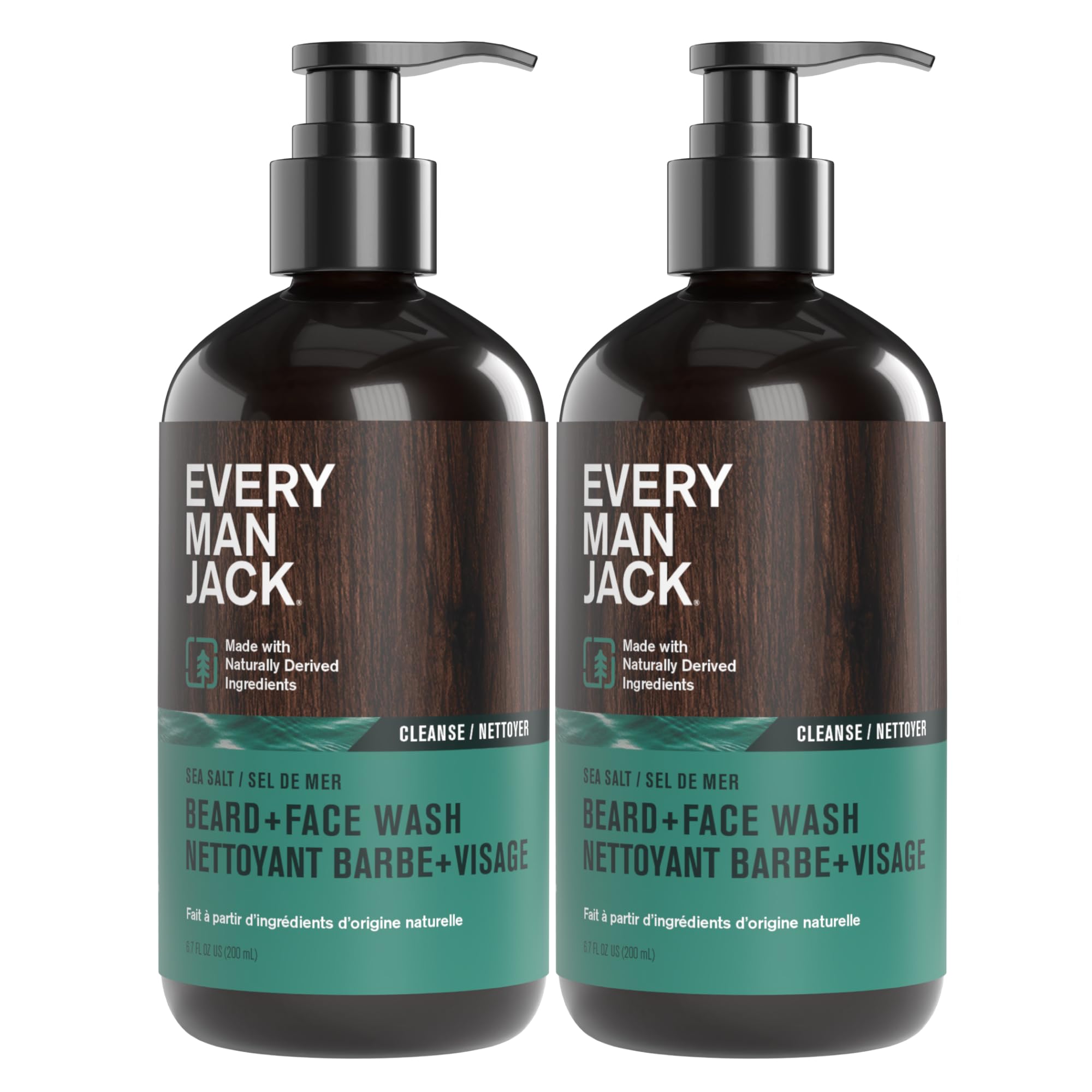 Beard + Face Wash Every Man Jack: bouteille sel marin pour un nettoyage doux.