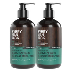 Beard + Face Wash Every Man Jack: bouteille sel marin pour un nettoyage doux.