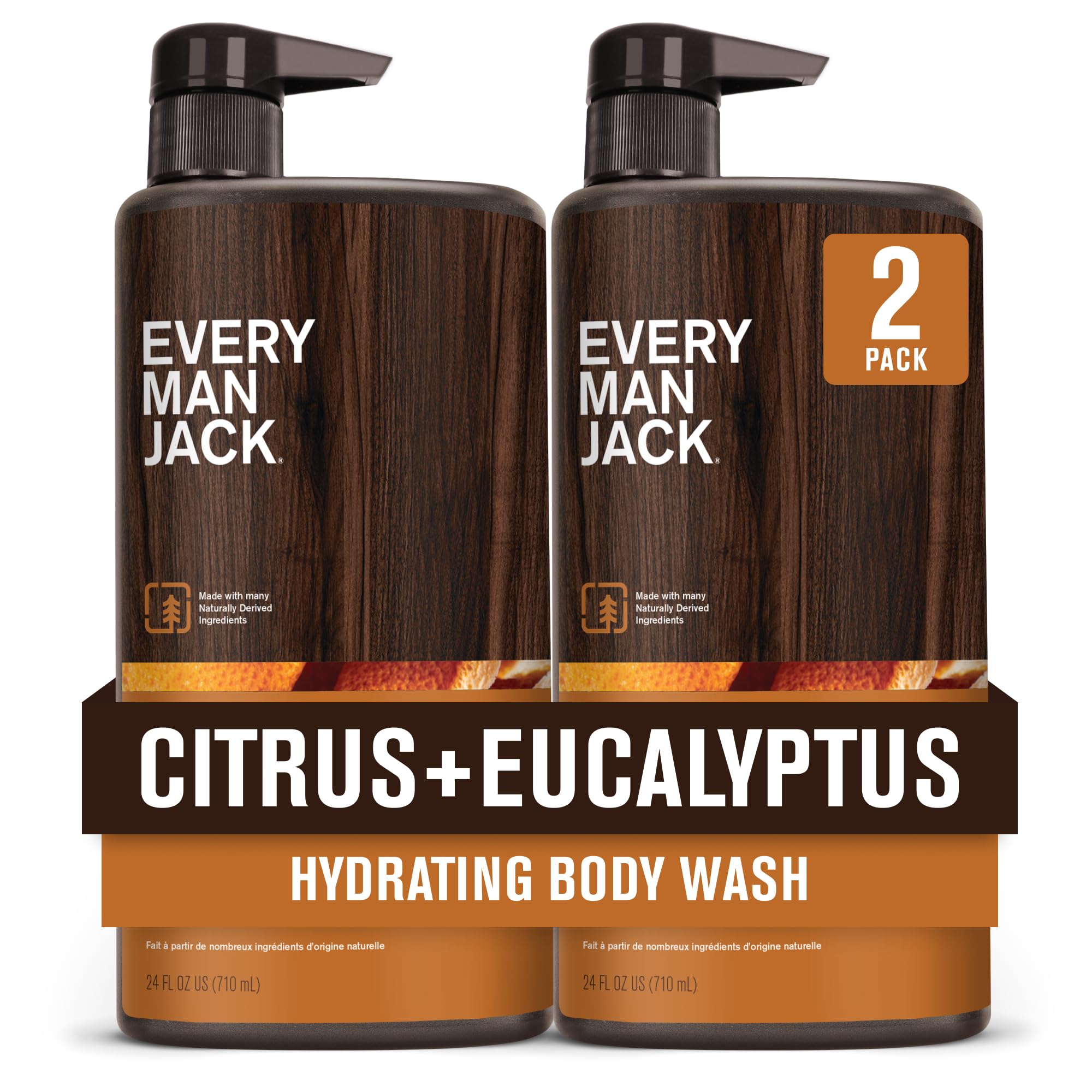 Every Man Jack gel douche Citrus-Eucalyptus en bouteille pour énergie et fraîcheur quotidiennes