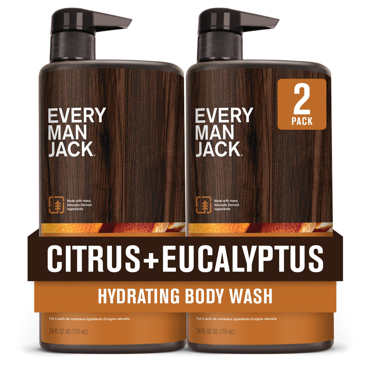 Every Man Jack gel douche Citrus-Eucalyptus en bouteille pour énergie et fraîcheur quotidiennes