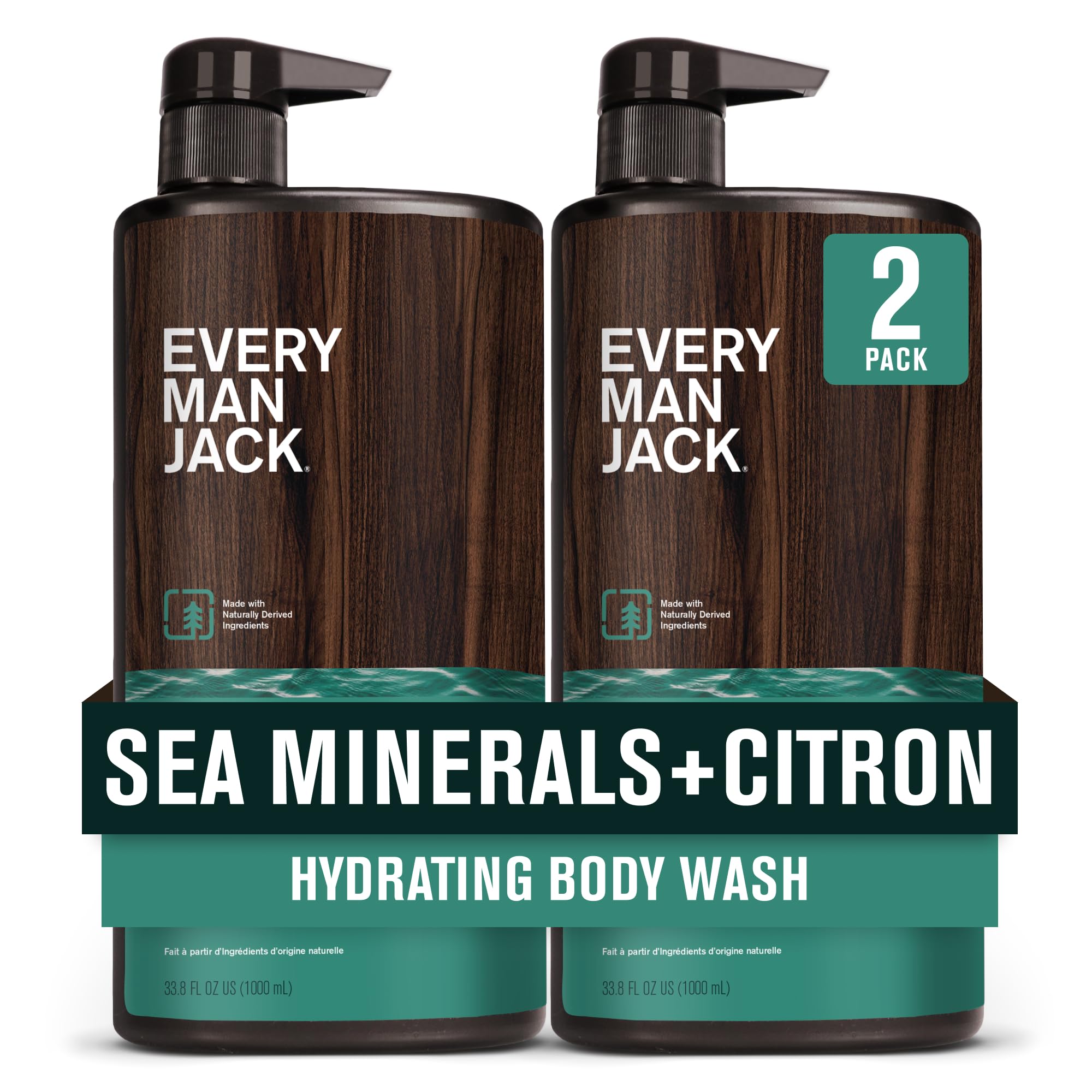 Every Man Jack – bouteille douche hydratante adaptée à tous les types de peau.