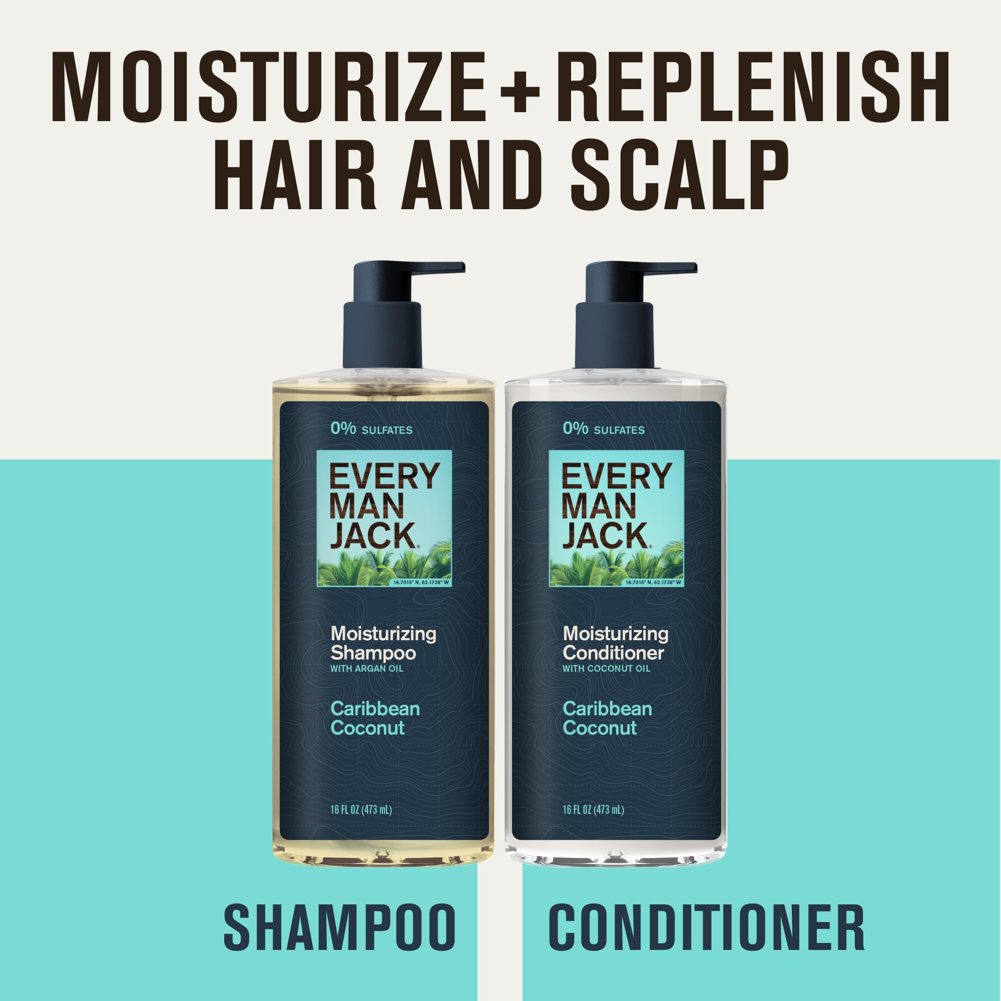 Every Man Jack Après-shampoing Caribbean Coconut, bouteille: démêlage facile et douceur durable