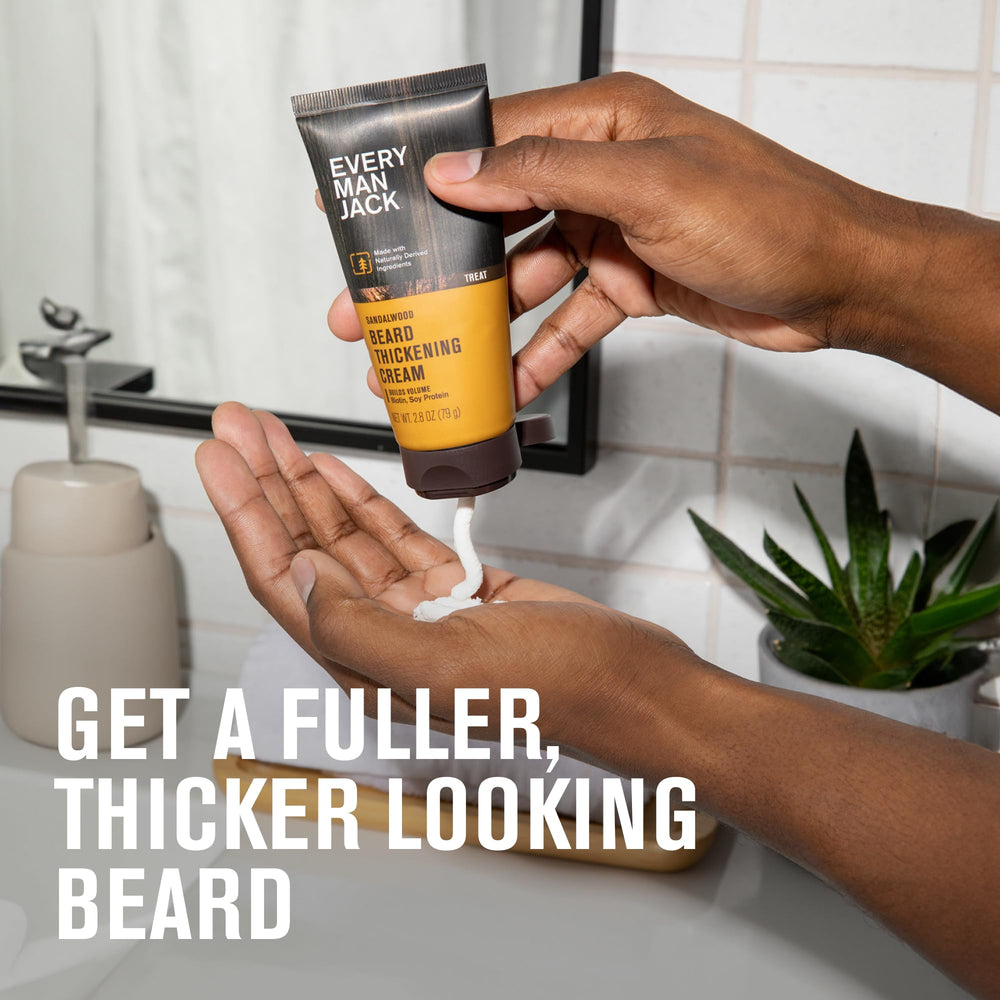 L’apparence de densité accrue sur la barbe après l’utilisation de la crème.