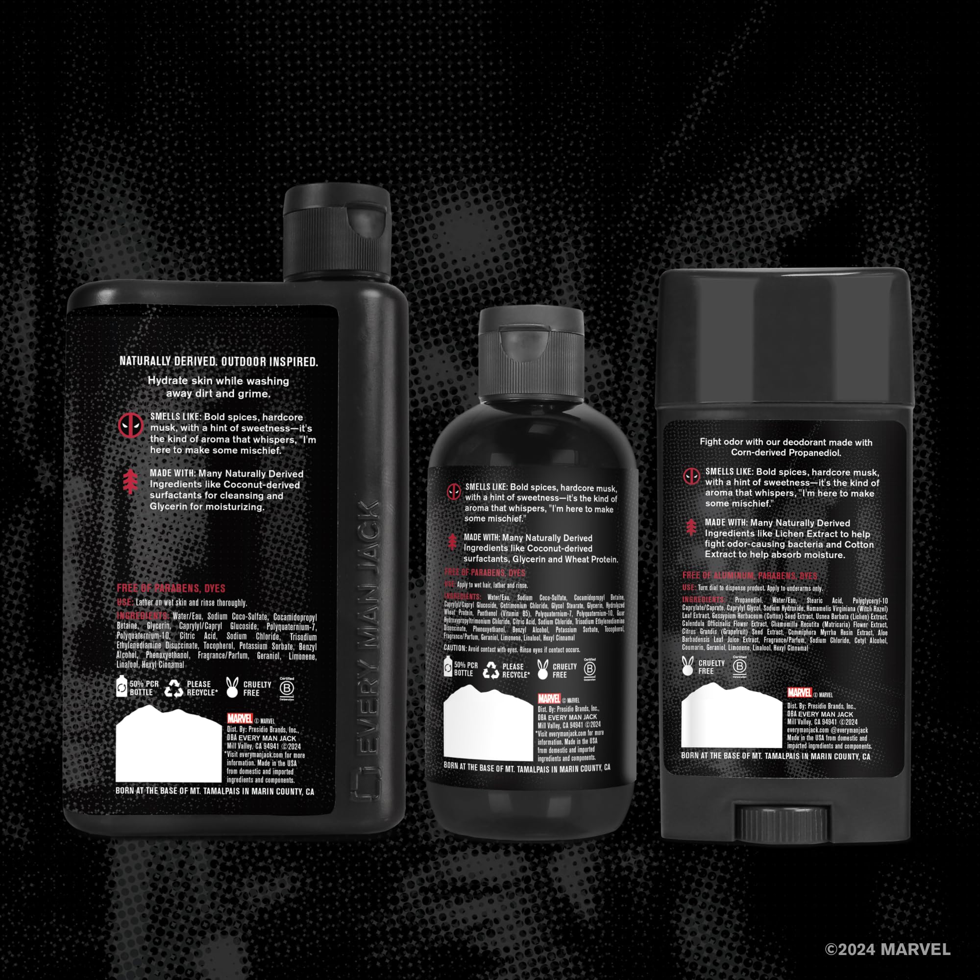 Senteur musquée et épicée Deadpool, parfum durable et accrocheur.