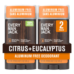 Every Man Jack Citrus et Eucalyptus Déodorant, bouteille 3oz, fraîcheur durable toute la journée.