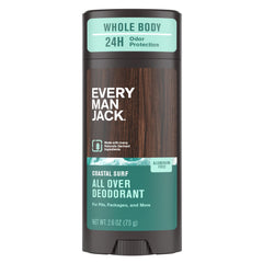 Every Man Jack All Over Déodorant Coastal Surf, bouteille, protection 24h sans aluminium.