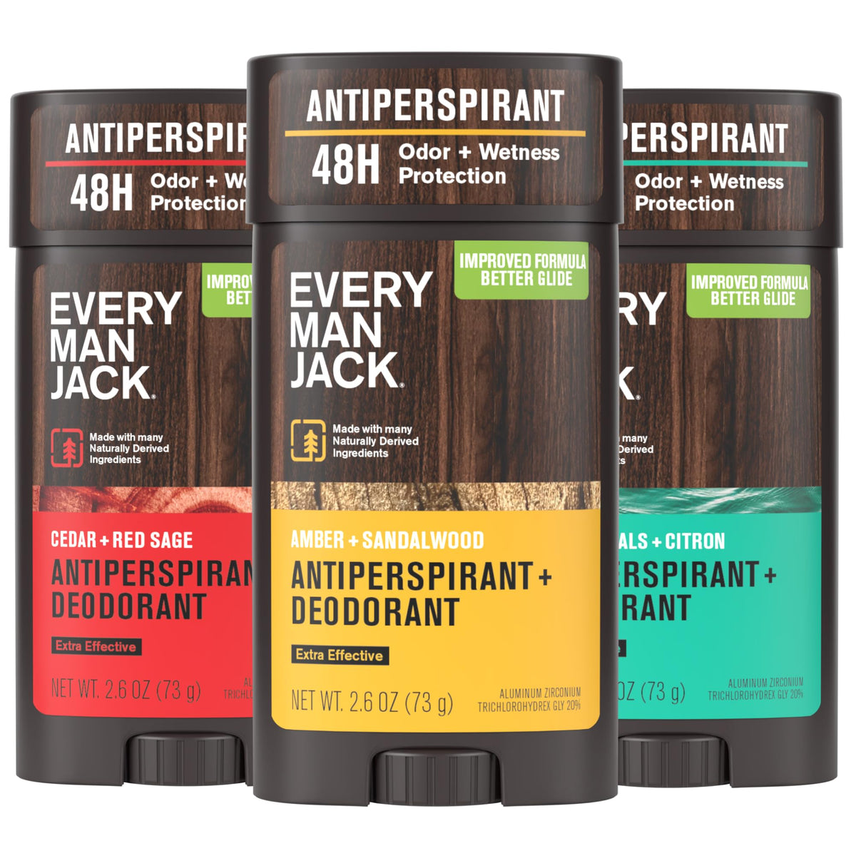 Every Man Jack - trio d'antitranspirant avec emballage écoresponsable.