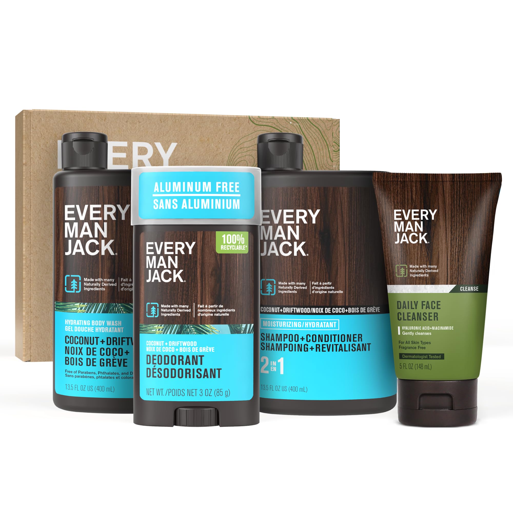 Every Man Jack Douche Coco Driftwood, hydratation et fraîcheur quotidienne