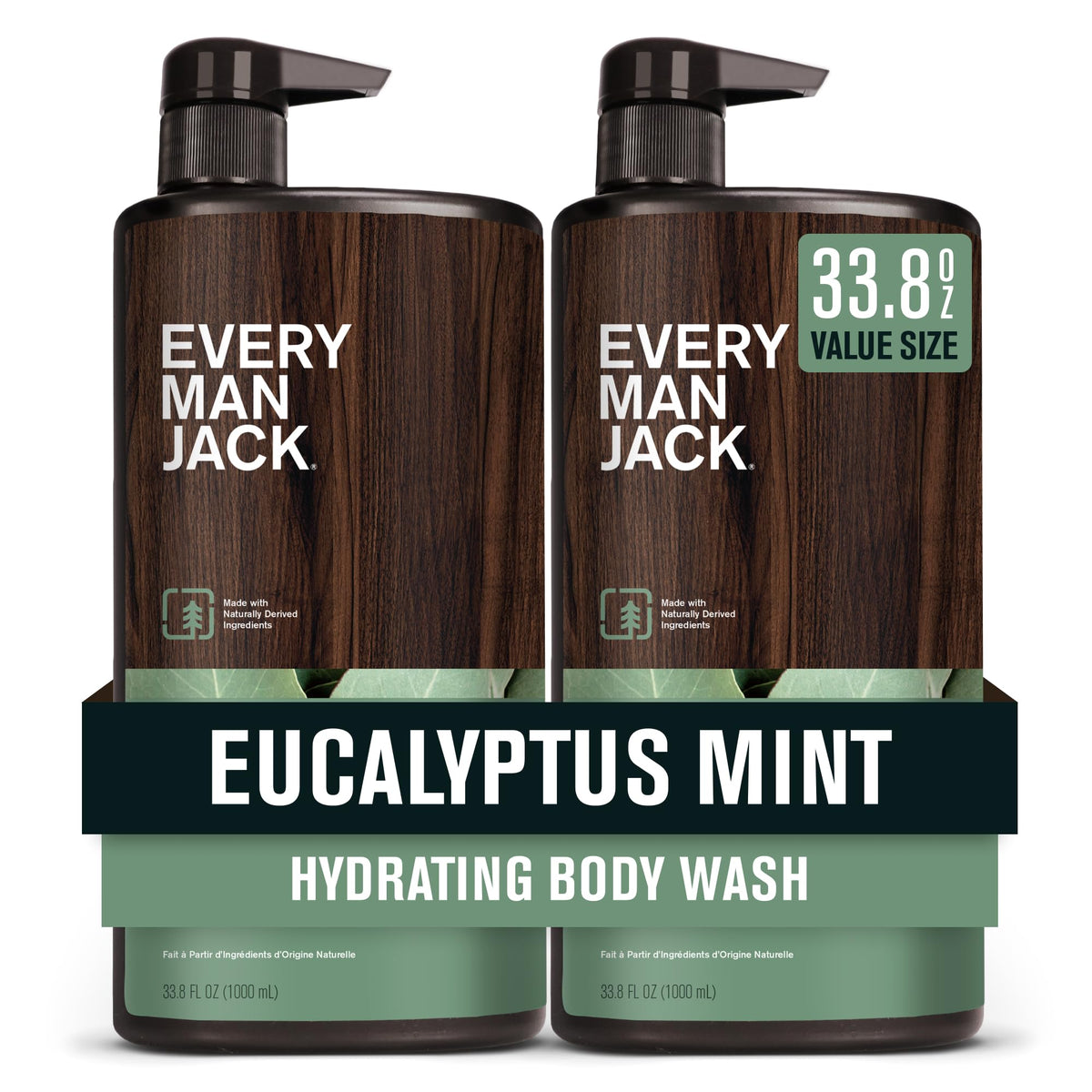 Every Man Jack Eucalyptus Menthe – bouteille douche, parfum frais pour démarrer la journée