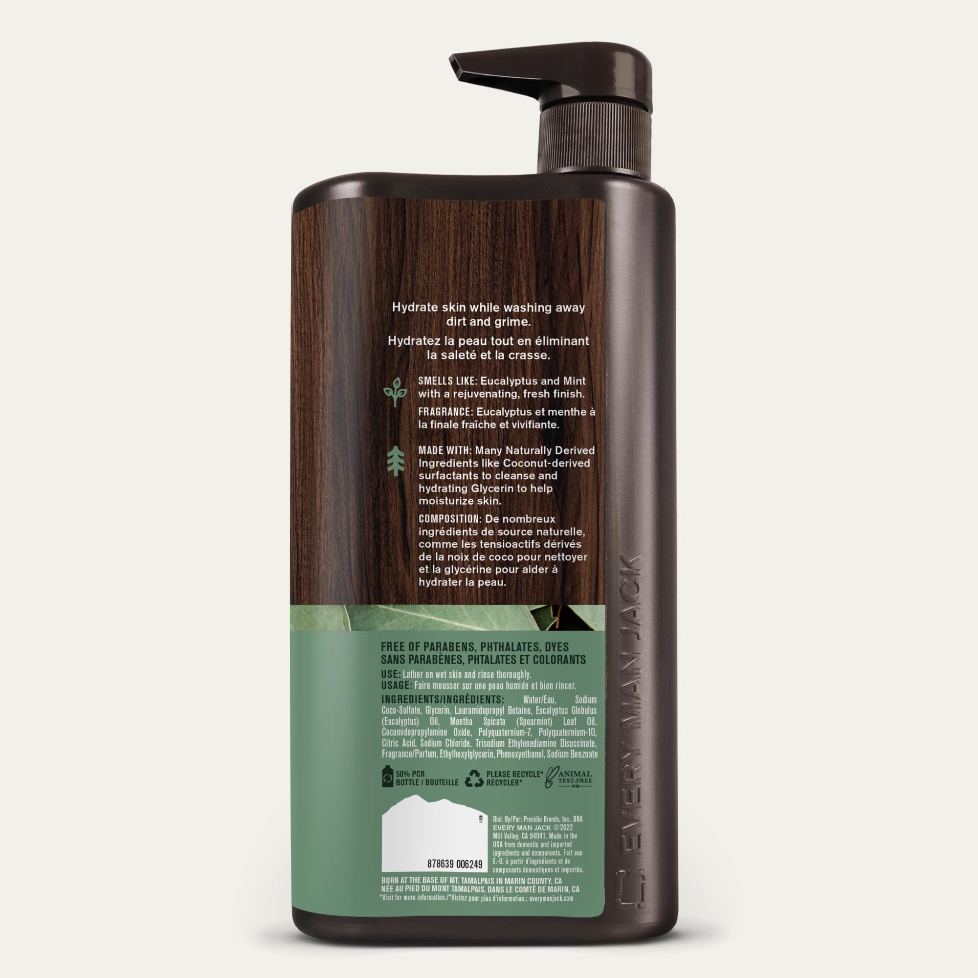 Every Man Jack Eucalyptus Menthe – emballage simple et design élégant