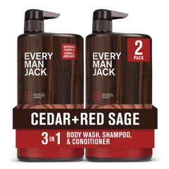 Every Man Jack flacon Cedar + Red Sage, parfum masculin durable.