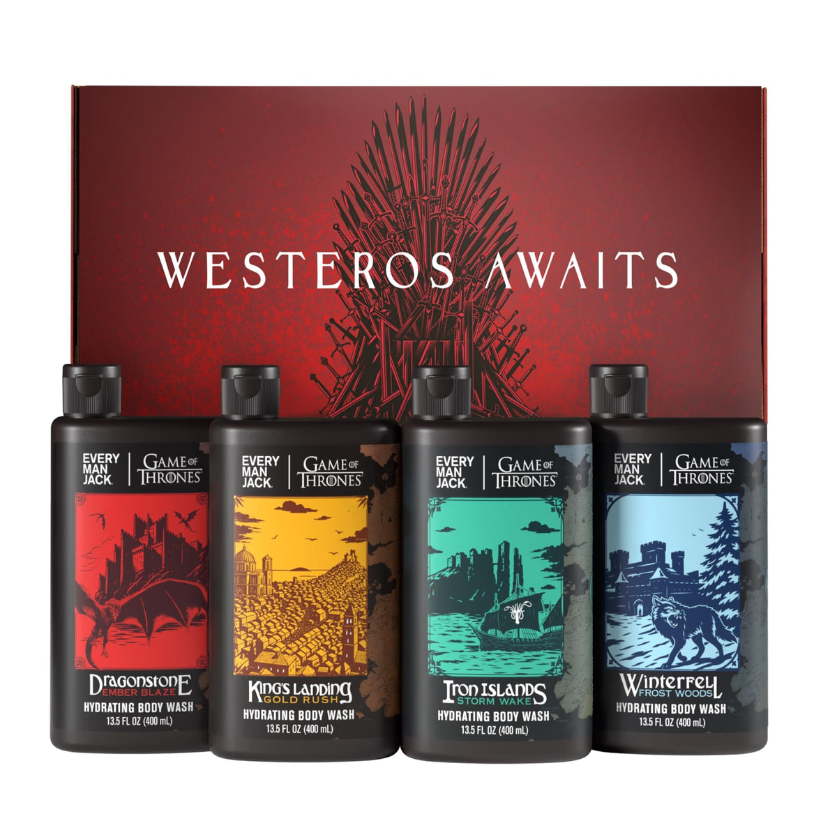 Boîte collector Every Man Jack Game of Thrones prête à offrir.