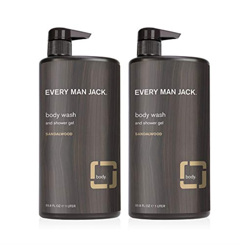 Gel douche Every Man Jack au bois de santal, hydratant et rafraîchissant après l'entraînement.
