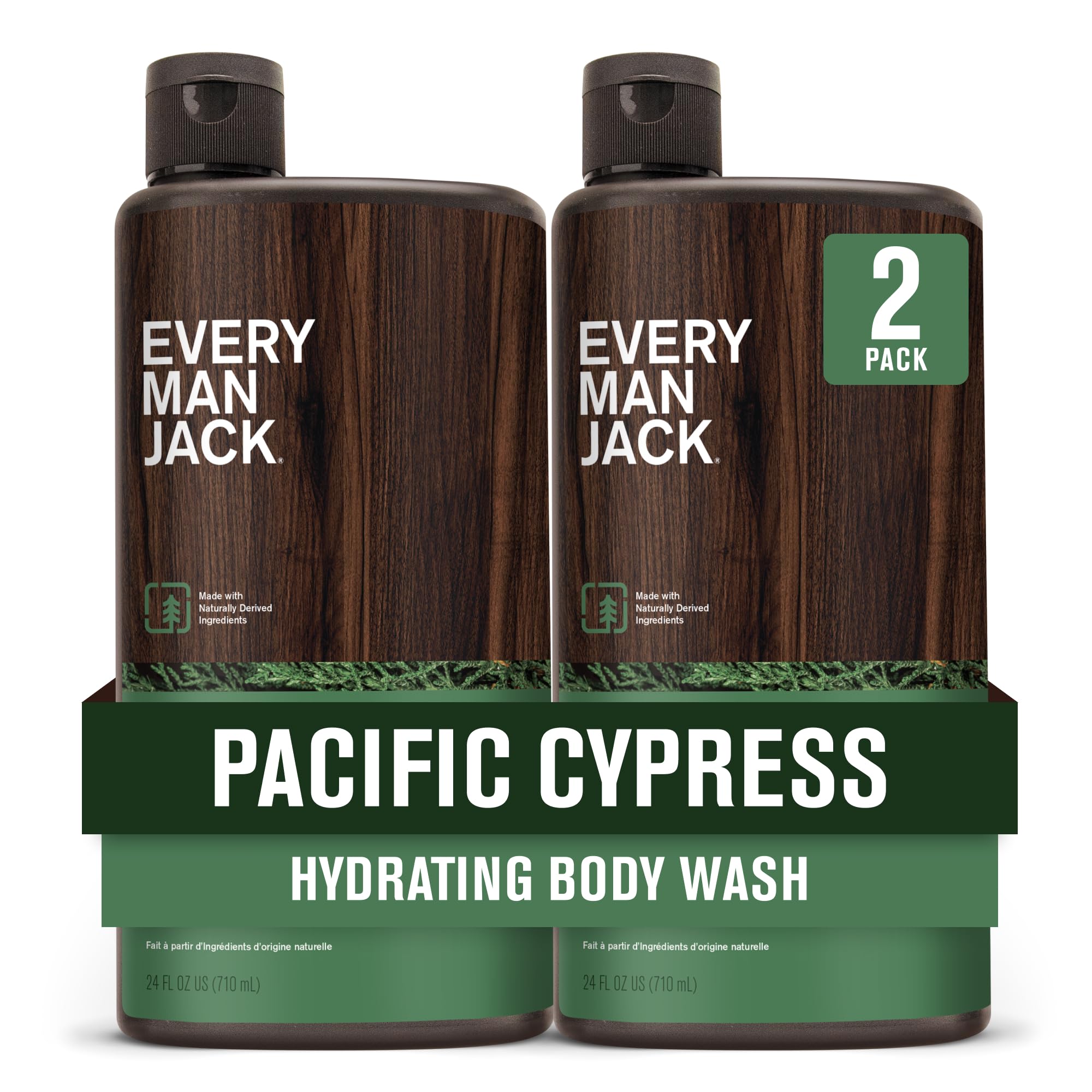Every Man Jack gel-douche Pacifique Cypres, flacon rafraîchissant et hydratant.