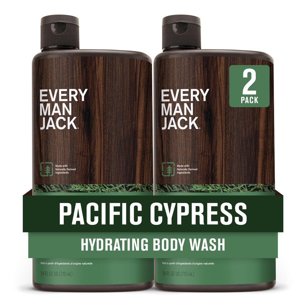 Every Man Jack gel-douche Pacifique Cypres, flacon rafraîchissant et hydratant.