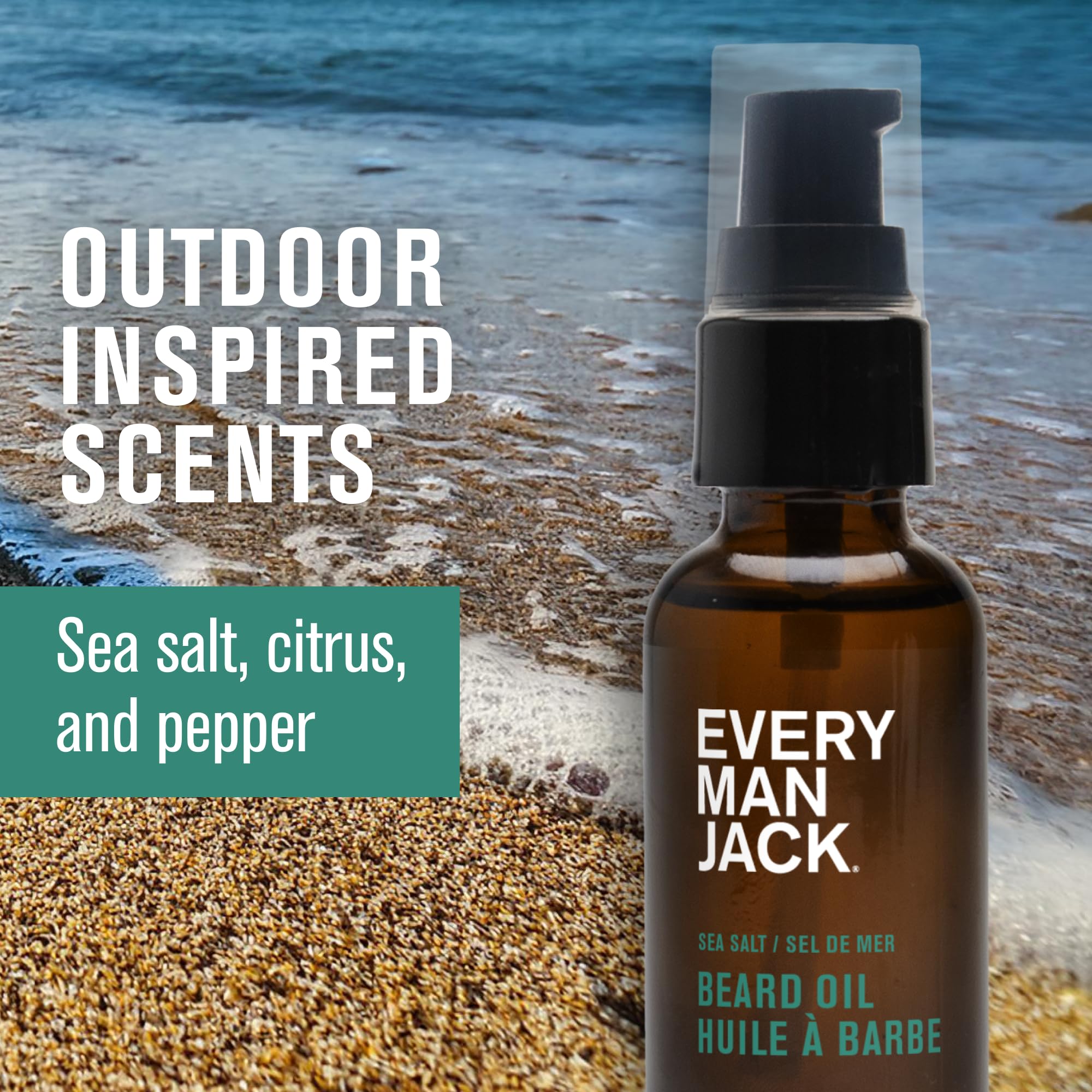 Parfum citron bergamote romarin évoquant l océan pour Every Man Jack.