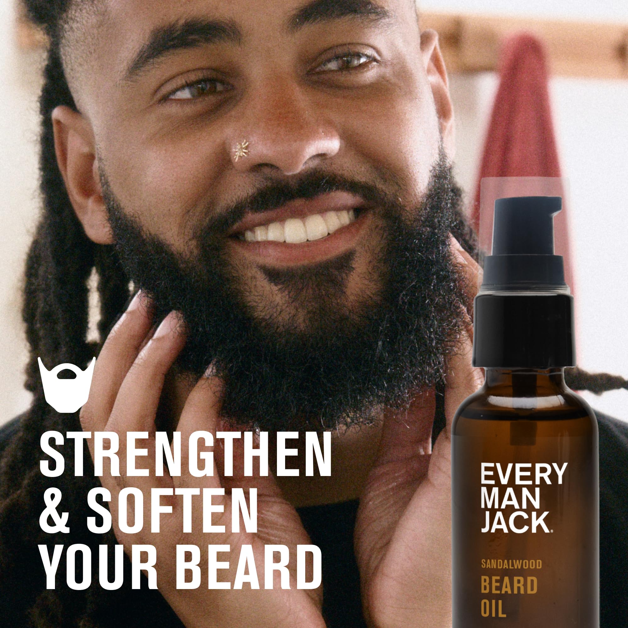 Texture huile-barbe Every Man Jack pour une douceur naturelle des poils.