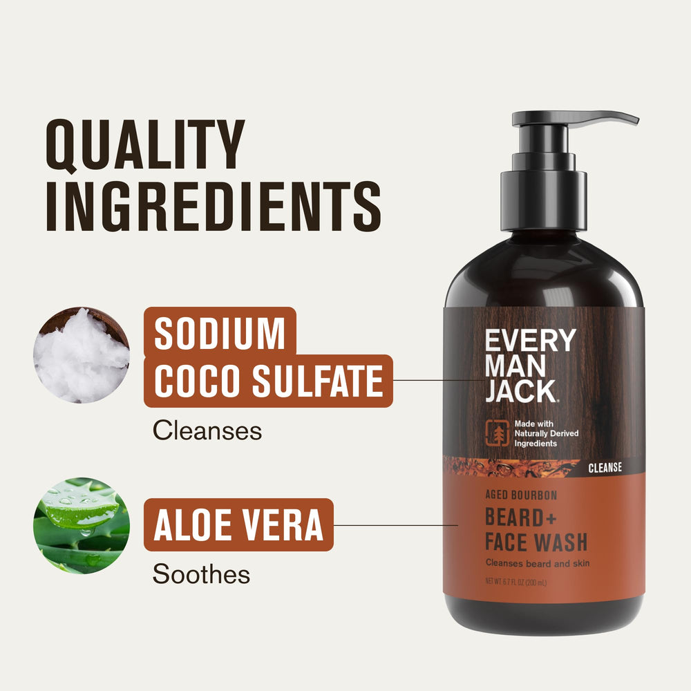 Every Man Jack hydratation barbe et peau grâce à aloe vera et coco.