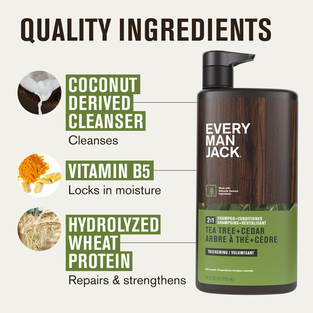 Ingrédients naturels: coco et glycérine pour hydratation douce Every Man Jack